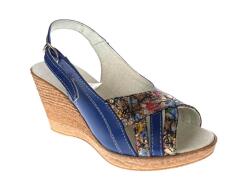 MITVAS Sandale dama de vara cu platforme de 7 cm, din piele naturala, albastru, BOX, S50BLBOX - ciucaleti