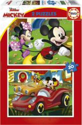 Educa - Puzzle 2x20 Mickey Mouse: parcul Zábavný - 40 - 99 piese Puzzle