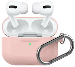 Phoner Simple Apple Airpods Pro szilikon tok akasztóval, rózsaszín