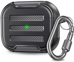 Phoner Carbon Apple Airpods Pro szilikon tok akasztóval, fekete