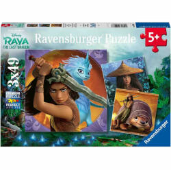 Ravensburger Puzzle Raya Si Ultimul Dragon, 3X49Piese (RVSPC05098) - ejuniorul Puzzle