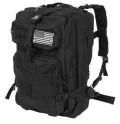 IsoTrade Ghiozdan/rucsac tactic, 5 compartimente, poliester 600D, negru, 38 L, 37x29x55 cm, Isotrade