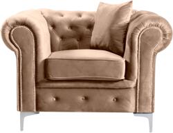 TEMPO KONDELA Luxus fotel, világosbarna Velvet szövet, ROMANO