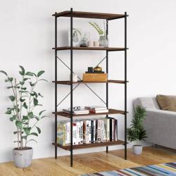 vidaXL Unitate cu rafturi, 5 niveluri, negru/lemn închis, 80x40x163cm (336349) Biblioteca