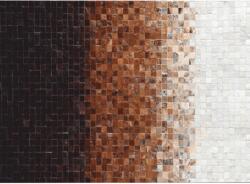 TEMPO KONDELA Luxus bőrszőnyeg, fehér|barna |fekete, patchwork, 140x200, bőr TIP 7