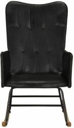 vidaXL Scaun balansoar, negru, piele naturală (339682) Balansoar