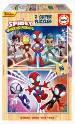 Educa Puzzle din lemn Spidey & his Amazing Friends Educa 2x16 piese de la 3 ani (EDU19579) Puzzle
