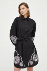 TWINSET rochie din bumbac culoarea negru, mini, oversize PPYX-SUD12G_99A