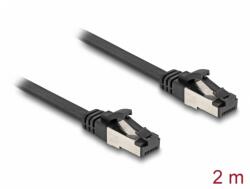 Delock Cablu de retea RJ45 FTP Cat. 8.1 flat/flexibil 2m Negru, Delock 80180 (80180)