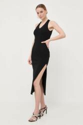 MARELLA rochie culoarea negru, midi, mulata PPYX-SUD1SE_99X