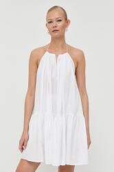 Patrizia Pepe rochie din bumbac culoarea alb, mini, evazati PPYX-SUD2GL_00X