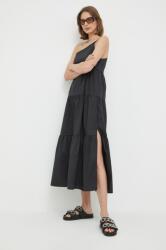 Patrizia Pepe rochie din bumbac culoarea negru, midi, evazati PPYX-SUD2GK_99X