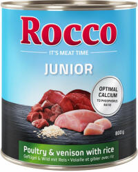 Rocco Rocco Pachet economic Junior 24 x 800 g - Pasăre cu vânat & orez