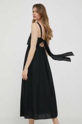 Sisley rochie din bumbac culoarea negru, midi, evazati PPYX-SUD1B7_99X