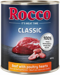 Rocco Rocco Classic 6 x 800 g - Vită și inimi de pasăre