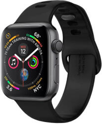 Apple Watch 1-6, SE (42 / 44 mm) / Watch 7-8 (45 mm) / Watch Ultra (49 mm), szilikon pótszíj, Spigen Silicone Fit, fekete - tok-shop