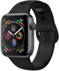 Apple Watch 1-6, SE (42 / 44 mm) / Watch 7-8 (45 mm) / Watch Ultra (49 mm), szilikon pótszíj, Spigen Silicone Fit, fekete