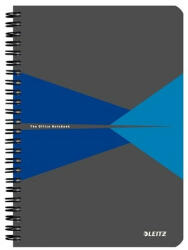 Leitz Spirálfüzet LEITZ Office A/5 karton borítóval 90 lapos kockás kék - kreativjatek
