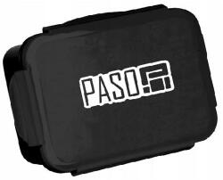 PASO csatos uzsonnás doboz - fekete fehér felirattal (PP22BI-3036)