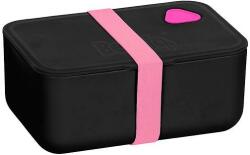 PASO uzsonnás doboz fekete - pink gumipántos (BU23-3033F)