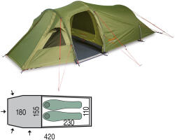 Pinguin Cort Pinguin Storm 2, 2 persoane, 4.05kg, verde Cort
