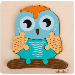 AKUKU Tanuló játék Fa puzzle, bagoly