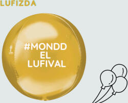  Egyedi gömb lufi, felirattal, 16" 40cm Orbz, héliummal töltve (LUFI111969)