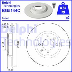 DELPHI Disc frana DELPHI BG5144C (BG5144C) - automobilus