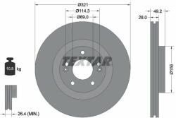 TEXTAR Disc frana TEXTAR PRO+ 92242905 (92242905)
