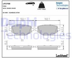 DELPHI set placute frana, frana disc DELPHI LP3708 (LP3708)