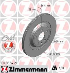ZIMMERMANN Disc frana ZIMMERMANN COAT Z 100.3334. 20 (100.3334.20)