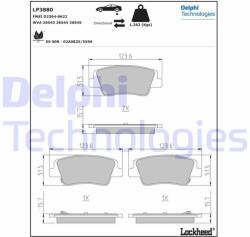 DELPHI set placute frana, frana disc DELPHI LP3880 (LP3880)