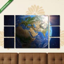 Többrészes Vászonkép, Föld bolygó a világűrből, kelő nappal(135x80 cm, W01)