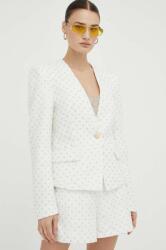 Bruuns Bazaar zakó fehér, mintás, egysoros gombolású - fehér 36 - answear - 113 990 Ft
