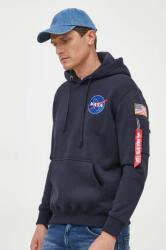 Alpha Industries felső Space Shuttle Hoody sötétkék, férfi, nyomott mintás, kapucnis - sötétkék S