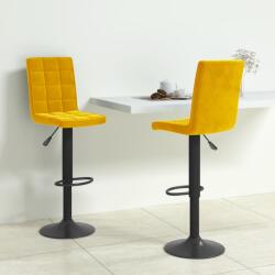 vidaXL Scaune de bar, 2 buc. , galben muștar, catifea (335770)