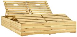 vidaXL Șezlong dublu cu perne albastru regal, lemn de pin tratat (3065994)