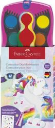 Faber-Castell Vízfesték, 12 darabos, összeilleszthető, csillámmal és matricával, FABER-CASTELL, unikornis (TFC125002) - papirdepo