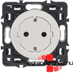 Legrand Céliane 2P+F csatlakozóaljzat, falsíkba illeszkedő, fehér betéttárcsával, biztonsági zsaluval, rugós bekötéssel, Legrand CF067166-CS (CF067166-CS)