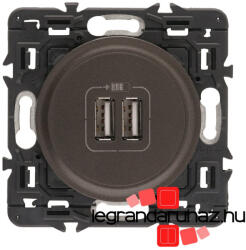 Legrand Céliane kettős USB-A töltőaljzat, beépített tápegységgel - 5 V - 2400 mA, burkolattal, grafit CG067462-CS (CG067462-CS)