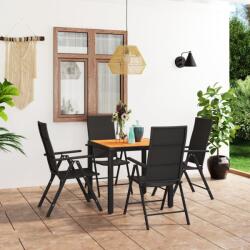 vidaXL Set de masă pentru grădină, 5 piese, negru și maro (3060053) - vidaxl