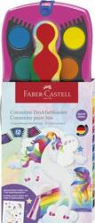 Faber-Castell Vízfesték, 12 darabos, összeilleszthető, csillámmal és matricával, FABER-CASTELL, unikornis (TFC125002) (125002)