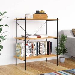 vidaXL Unitate cu rafturi pe 3 niveluri, negru și stejar, 80x40x92 cm (336340) Biblioteca