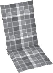 vidaXL Perne scaun spătar înalt, 6 buc. gri carouri 120x50x3 cm textil (314130)