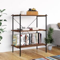 vidaXL Unitate cu rafturi, 3 niveluri, negru/lemn închis, 80x40x92 cm (336341) Biblioteca