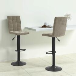 vidaXL Scaune de bar, 2 buc. , gri deschis, catifea (335763)