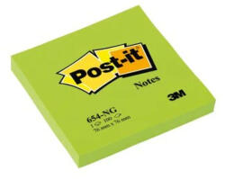 POST-IT 76x76mm 100lap neon zöld jegyzettömb (7100177477) - tobuy
