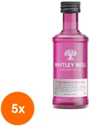 Whitley Neill Set 5 x Gin Whitley Neill, Grapefruit Roz, Pink Grapefruit Gin, 43% Alcool, Miniatura, 0.05 l