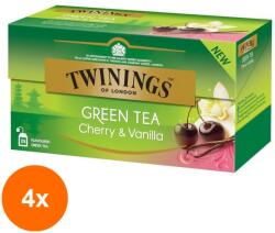 TWININGS Set 4 x Ceai Twinings Verde cu Aroma Cirese si Vanilie 25 x 1.7g