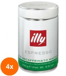 illy Set 4 x Cafea Macinata, Illy, Decofeinizata, Cutie Metal, 250 g
